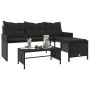L-shaped garden sofa with black PE rattan table and cushions by , Outdoor sofas - Ref: Foro24-365572, Price: 220,45 €, Discou...