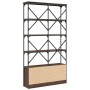 Engineered wood and oak brown metal shelf 100x26x180 cm by , Bookcases and shelves - Ref: Foro24-845430, Price: 111,32 €, Dis...