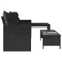 L-shaped garden sofa with black PE rattan table and cushions by , Outdoor sofas - Ref: Foro24-365572, Price: 220,45 €, Discou...