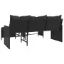 L-shaped garden sofa with black PE rattan table and cushions by , Outdoor sofas - Ref: Foro24-365572, Price: 220,45 €, Discou...