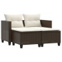2 seater garden sofa with brown synthetic rattan stools by , Outdoor sofas - Ref: Foro24-365792, Price: 257,68 €, Discount: %