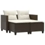 2 seater garden sofa with brown synthetic rattan stools by , Outdoor sofas - Ref: Foro24-365792, Price: 268,33 €, Discount: %