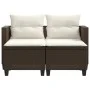 2 seater garden sofa with brown synthetic rattan stools by , Outdoor sofas - Ref: Foro24-365792, Price: 268,33 €, Discount: %