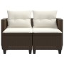 2-Sitzer-Gartensofa mit braunen synthetischen Rattanhockern von , Outdoor-Sofas - Ref: Foro24-365792, Preis: 257,80 €, Rabatt: %