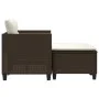 2 seater garden sofa with brown synthetic rattan stools by , Outdoor sofas - Ref: Foro24-365792, Price: 268,33 €, Discount: %
