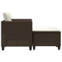 2-Sitzer-Gartensofa mit braunen synthetischen Rattanhockern von , Outdoor-Sofas - Ref: Foro24-365792, Preis: 257,80 €, Rabatt: %