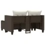 2 seater garden sofa with brown synthetic rattan stools by , Outdoor sofas - Ref: Foro24-365792, Price: 268,33 €, Discount: %