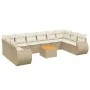 11-teiliges Gartensofa-Set mit beigen synthetischen Rattankissen von , Gartensets - Ref: Foro24-3257507, Preis: 790,65 €, Rab...