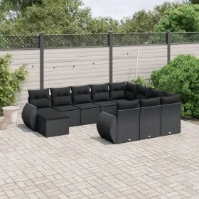 11-piece garden sofa set and black synthetic rattan cushions by , Garden sets - Ref: Foro24-3257518, Price: 708,09 €, Discoun...