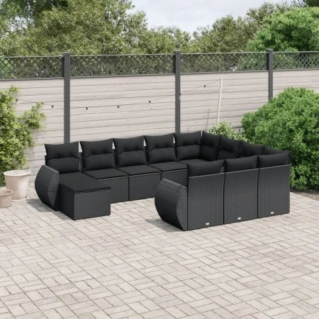 11-teiliges Gartensofa-Set und schwarze synthetische Rattankissen von , Gartensets - Ref: Foro24-3257518, Preis: 708,09 €, Ra...