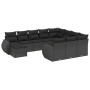 11-piece garden sofa set and black synthetic rattan cushions by , Garden sets - Ref: Foro24-3257518, Price: 729,15 €, Discoun...