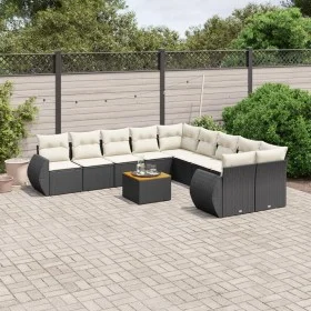 11-piece garden sofa set and black synthetic rattan cushions by , Garden sets - Ref: Foro24-3257526, Price: 696,05 €, Discoun...