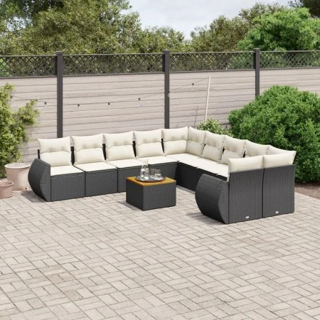 11-piece garden sofa set and black synthetic rattan cushions by , Garden sets - Ref: Foro24-3257526, Price: 696,05 €, Discoun...