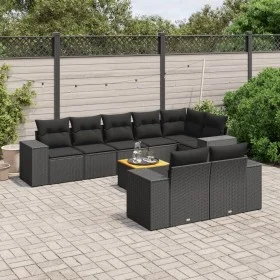 8-teiliges Gartensofa-Set und schwarze synthetische Rattankissen von , Gartensets - Ref: Foro24-3257861, Preis: 624,32 €, Rab...
