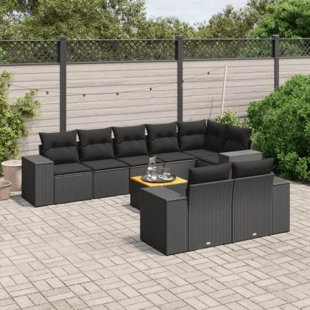 8-piece garden sofa set and black synthetic rattan cushions by , Garden sets - Ref: Foro24-3257861, Price: 624,32 €, Discount: %