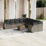 Set de sofás de jardín 11 pzas y cojines ratán sintético gris de , Conjuntos de jardín - Ref: Foro24-3257530, Precio: 696,31 ...