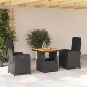3-piece garden dining set with black synthetic rattan cushions by , Garden sets - Ref: Foro24-3277327, Price: 376,49 €, Disco...