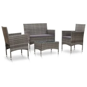 4-piece garden furniture set and gray synthetic rattan cushions by vidaXL, Garden sets - Ref: Foro24-45812, Price: 225,33 €, ...