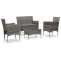 4-teiliges Gartenmöbel-Set und graue synthetische Rattankissen von vidaXL, Gartensets - Ref: Foro24-45812, Preis: 226,11 €, R...
