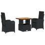 3-piece garden dining set with black synthetic rattan cushions by , Garden sets - Ref: Foro24-3277325, Price: 310,35 €, Disco...