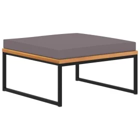 Fußstütze und Kissen massives Akazienholz dunkelgrau 66x66x36 cm von vidaXL, Osmanen - Ref: Foro24-46511, Preis: 72,88 €, Rab...