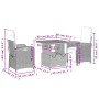 3-teilige Garten-Essgruppe mit schwarzen Kissen aus synthetischem Rattan von , Gartensets - Ref: Foro24-3277327, Preis: 333,7...