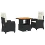 Set comedor de jardín 3 pzas con cojines ratán sintético negro de , Conjuntos de jardín - Ref: Foro24-3277373, Precio: 340,11...