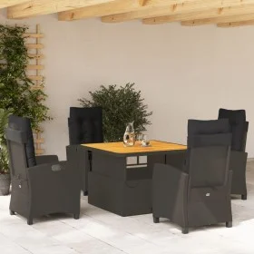 5-teiliges Gartenmöbel-Set mit schwarzen synthetischen Rattankissen von , Gartensets - Ref: Foro24-3277390, Preis: 763,84 €, ...