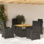 5-teiliges Gartenmöbel-Set mit schwarzen synthetischen Rattankissen von , Gartensets - Ref: Foro24-3277390, Preis: 763,82 €, ...