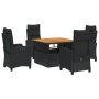 5-teiliges Gartenmöbel-Set mit schwarzen synthetischen Rattankissen von , Gartensets - Ref: Foro24-3277390, Preis: 675,77 €, ...