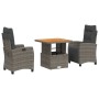 3-teilige Garten-Essgruppe mit grauen synthetischen Rattankissen von , Gartensets - Ref: Foro24-3277399, Preis: 370,36 €, Rab...