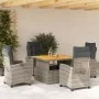 5-teiliges Garten-Essset mit grauen synthetischen Rattankissen von , Gartensets - Ref: Foro24-3277402, Preis: 764,56 €, Rabat...
