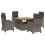 5-piece garden dining set with gray synthetic rattan cushions by , Garden sets - Ref: Foro24-3277402, Price: 687,66 €, Discou...