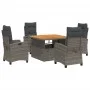 5-teiliges Garten-Essset mit grauen synthetischen Rattankissen von , Gartensets - Ref: Foro24-3277402, Preis: 764,56 €, Rabat...