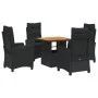 5-piece garden furniture set with black synthetic rattan cushions by , Garden sets - Ref: Foro24-3277386, Price: 635,61 €, Di...