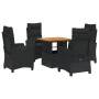 5-teiliges Gartenmöbel-Set mit schwarzen synthetischen Rattankissen von , Gartensets - Ref: Foro24-3277386, Preis: 597,06 €, ...