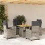5-teiliges Garten-Essset mit grauen synthetischen Rattankissen von , Gartensets - Ref: Foro24-3277400, Preis: 726,38 €, Rabat...
