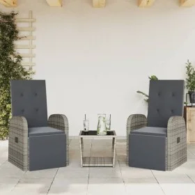 3-piece garden dining set with gray synthetic rattan cushions by , Garden sets - Ref: Foro24-3277608, Price: 331,58 €, Discou...