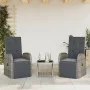 3-teilige Garten-Essgruppe mit grauen synthetischen Rattankissen von , Gartensets - Ref: Foro24-3277608, Preis: 351,17 €, Rab...