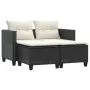 2-Sitzer-Gartensofa mit Markise und schwarzen PE-Rattanhockern von , Outdoor-Sofas - Ref: Foro24-365790, Preis: 244,95 €, Rab...