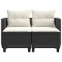 2 seater garden sofa with awning and black PE rattan stools by , Outdoor sofas - Ref: Foro24-365790, Price: 233,00 €, Discoun...