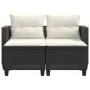 2-Sitzer-Gartensofa mit Markise und schwarzen PE-Rattanhockern von , Outdoor-Sofas - Ref: Foro24-365790, Preis: 244,95 €, Rab...