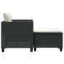 2 seater garden sofa with awning and black PE rattan stools by , Outdoor sofas - Ref: Foro24-365790, Price: 233,00 €, Discoun...