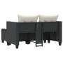 2 seater garden sofa with awning and black PE rattan stools by , Outdoor sofas - Ref: Foro24-365790, Price: 233,00 €, Discoun...