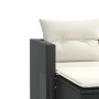 2 seater garden sofa with awning and black PE rattan stools by , Outdoor sofas - Ref: Foro24-365790, Price: 233,00 €, Discoun...