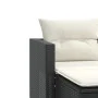 2-Sitzer-Gartensofa mit Markise und schwarzen PE-Rattanhockern von , Outdoor-Sofas - Ref: Foro24-365790, Preis: 244,95 €, Rab...