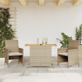 Sillas y mesita de jardín 3 piezas ratán sintético cojín beige de , Conjuntos de jardín - Ref: Foro24-365126, Precio: 196,70 ...