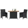 Mesita y sillas con cojines 3 piezas ratán sintético negro de , Conjuntos de jardín - Ref: Foro24-365124, Precio: 186,55 €, D...