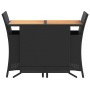 Table and chairs with cushions 3 pieces black synthetic rattan by , Garden sets - Ref: Foro24-365124, Price: 189,43 €, Discou...
