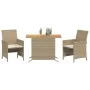 Sillas y mesita de jardín 3 piezas ratán sintético cojín beige de , Conjuntos de jardín - Ref: Foro24-365126, Precio: 199,30 ...